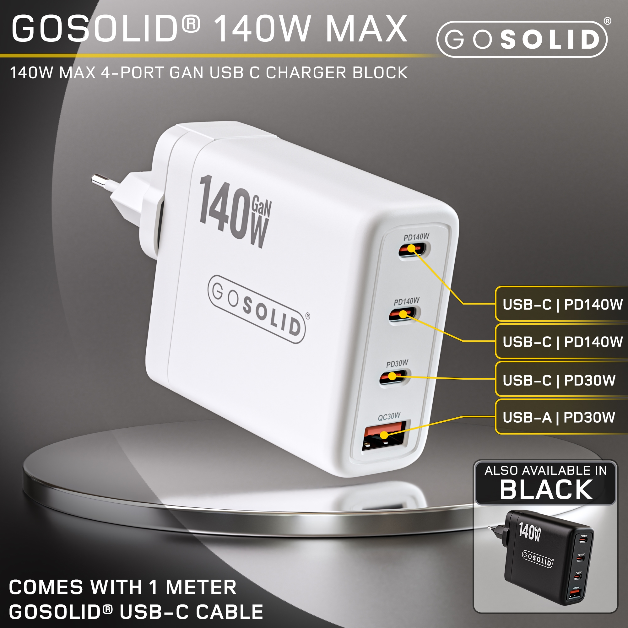 go-solid-oplader-140w-usb-c-voeding-met-4-poorten-3x-usb-c-1x-usb-a-wit-2